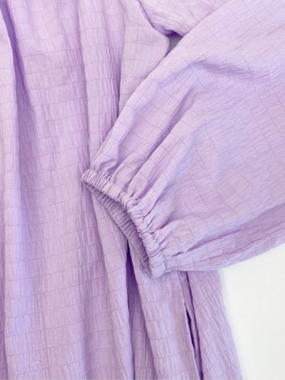 Dressed In LALA Lavender Textured Button Down Midi Dress M | Whimsigoth Style - Picture 4 of 12
